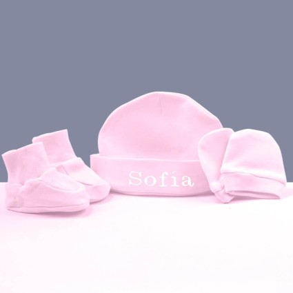 Set algodón chupete y babero personalizado con el nombre 2