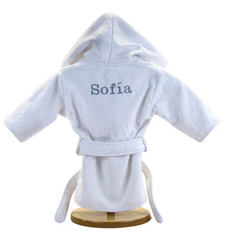 Canastilla Bebé Mi Albornoz Bordado Rosa