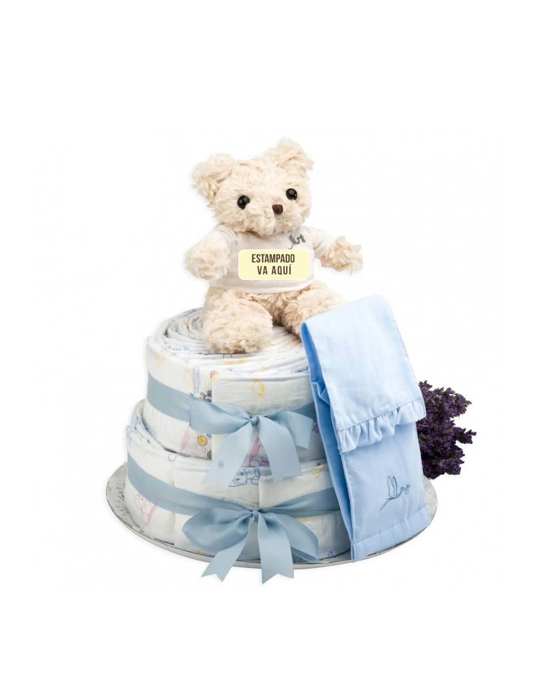 Couverture Bébé En Forme De Gâteau – Cadeau De Naissance – 16 à 20 Couches – Grande Taille