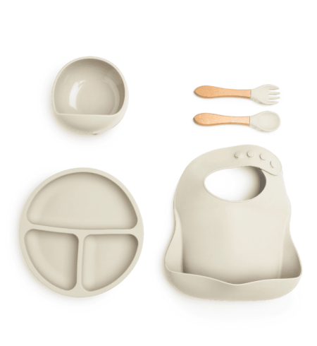 Vaisselle en silicone + Couverture polaire d’hiver personnalisée | Cadeau Naissance Utile et Élégant