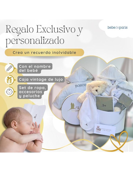 Coffret Bébé avec Peignoir Brodé | Cadeau Naissance Personnalisé – Bebedeparis.com