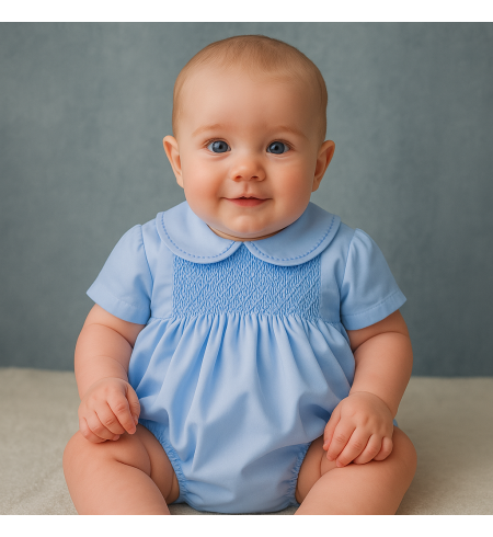 Barboteuse bébé en tricot smock nid d’abeille | Élégante et confortable
