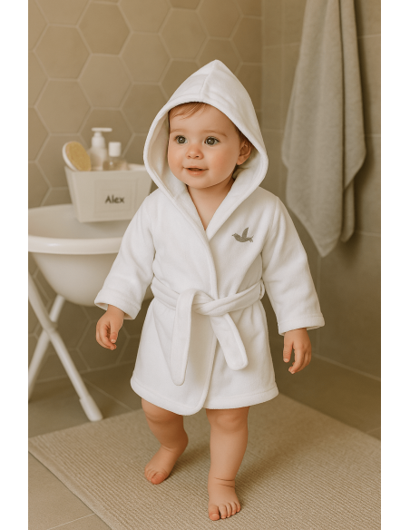 Coffret Cosmétique et Peignoir Personnalisé pour Bébé | Cadeau de Naissance Haut de Gamme
