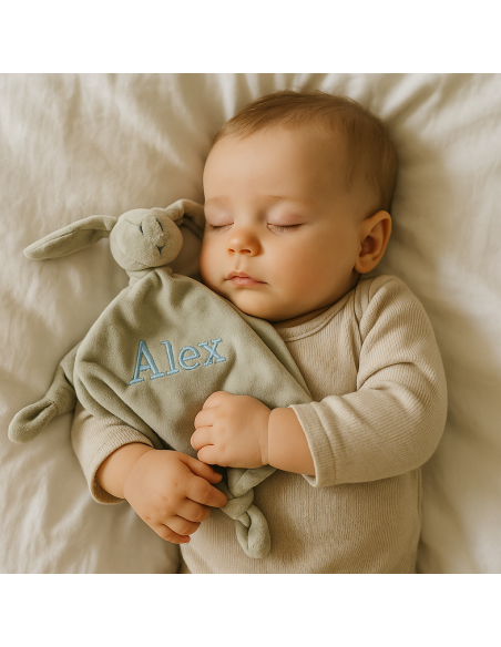 Coffret bébé valise, couverture et doudou personnalisés | Cadeau naissance raffiné