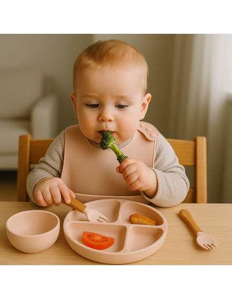 Set de Vaisselle Écologique en Silicone pour Bébé | Repas sûr et durable