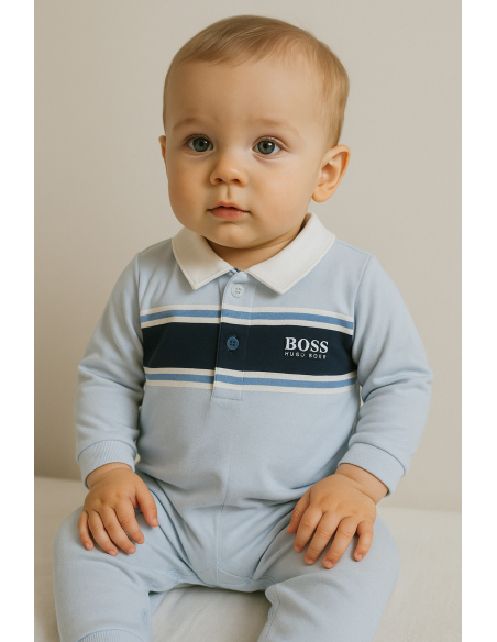 Coffret Bébé Hugo Boss Serenity Rayé | Cadeau Naissance Élégant – Bebedeparis.com