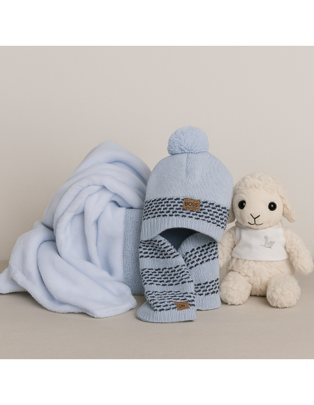 Set bonnet et écharpe en laine Hugo Boss bébé | Chaleur et élégance