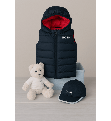 Coffret Bébé Hugo Boss avec Gilet | Tenue Élégante pour Naissance – Bebedeparis.com