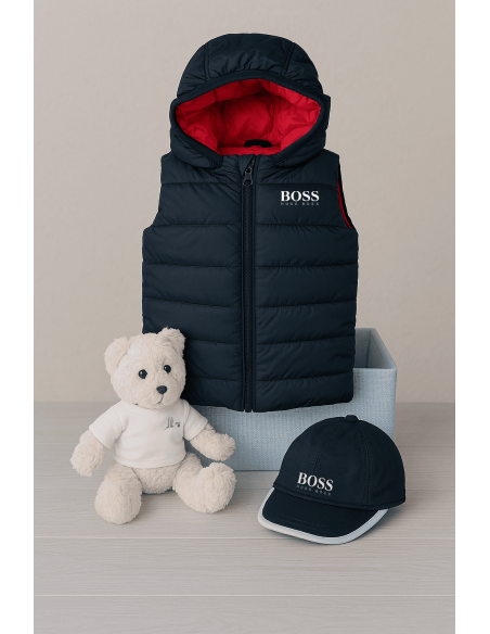 Coffret Bébé Hugo Boss avec Gilet | Tenue Élégante pour Naissance – Bebedeparis.com