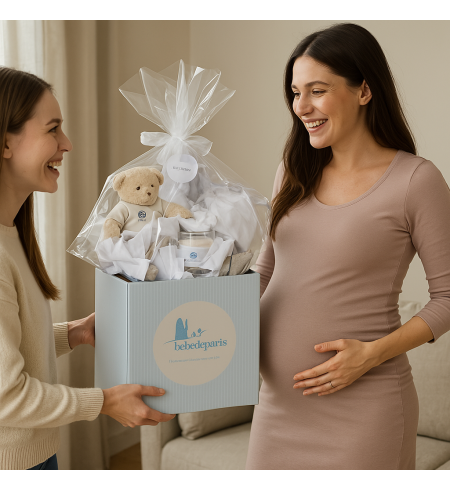 Coffret Bébé avec Bavoir Brodé | Cadeau Personnalisé – Bebedeparis.com