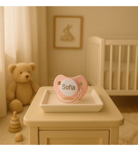 Gâteau de couches avec tétine personnalisée et peluche | Cadeau naissance pratique