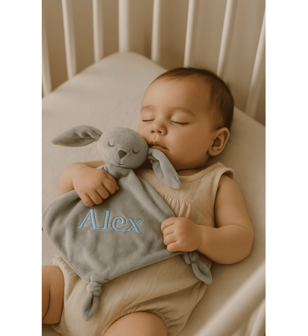 Coffret bébé valise, couverture et doudou personnalisés | Cadeau naissance raffiné