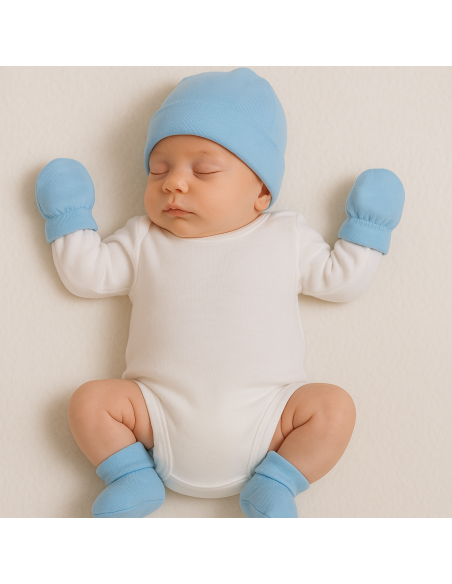 Ensemble Bébé Bonnet, Moufles et Chaussons | Cadeau Doux et Chaleureux – Bebedeparis.com
