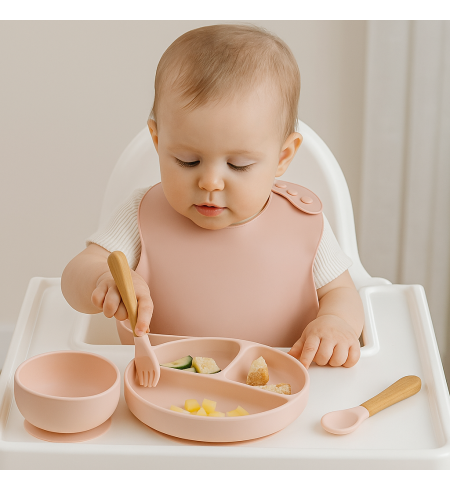 Set de Vaisselle Durable en Silicone pour Bébé | Repas sûrs et pratiques