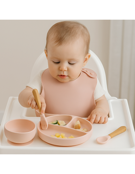 Set de Vaisselle Écologique en Silicone pour Bébé | Repas sûr et durable