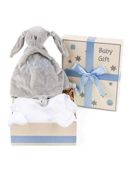 Coffret Cadeau avec Body Coton et Doudou Personnalisé – Vêtements et Accessoires Bébé