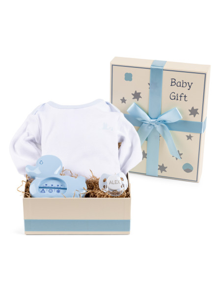 Coffret avec Thermomètre, Sucette & Body – Ensemble Complet de Soins pour Bébé