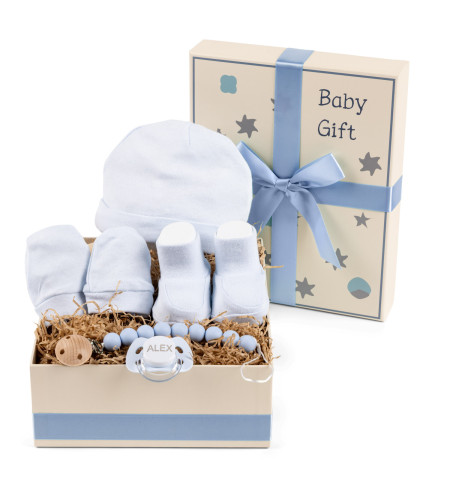 Coffret avec Ensemble Coton, Sucette & Attache – Douceur & Sécurité pour Bébé