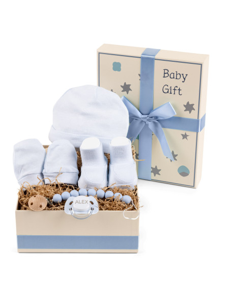 Coffret avec Ensemble Coton, Sucette & Attache – Douceur & Sécurité pour Bébé