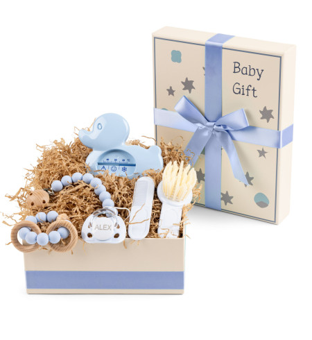 Coffret Cadeau avec Anneau de Dentition, Brosse et Thermomètre – Soin Complet pour Nouveau-né