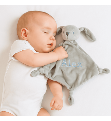 Coffret bébé valise, couverture et doudou personnalisés | Cadeau naissance raffiné