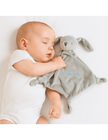 Coffret bébé valise, couverture et doudou personnalisés | Cadeau naissance raffiné