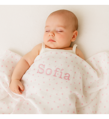 Bonbon de couches avec mousseline personnalisée | Cadeau original pour bébé