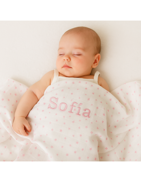 Bonbon de couches avec mousseline personnalisée | Cadeau original pour bébé