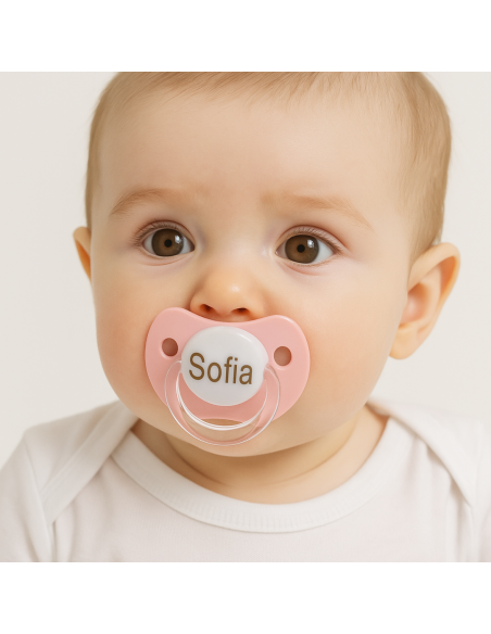 Deux tétines personnalisées avec clip | Cadeau original pour bébé