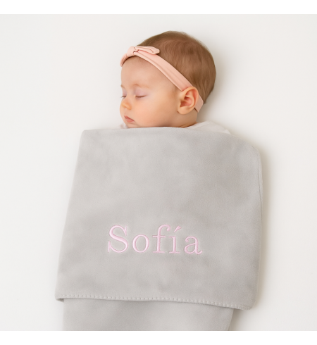 Cadeau personnalisé bébé : couverture et doudou avec prénom | Naissance et baby shower