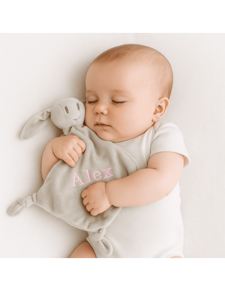 Cadre empreintes avec photo et doudou personnalisé | Souvenir tendre pour bébé