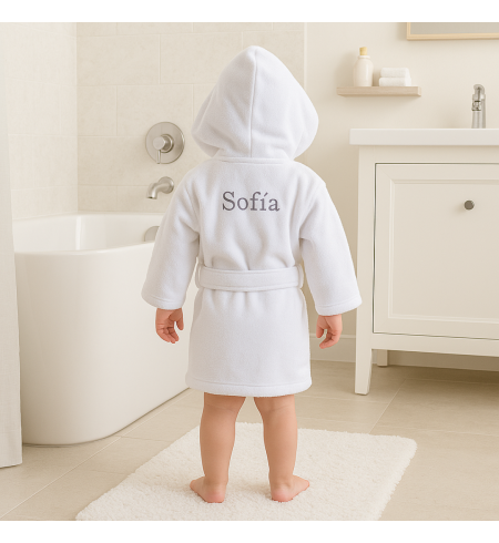 Coffret Bébé avec Peignoir Personnalisé et Ours en Peluche | Cadeau de Naissance