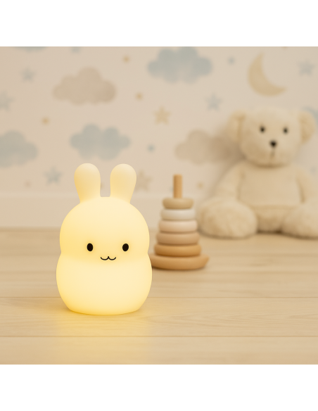 Lampe Veilleuse, Ours en Peluche, Pyjama, Doudou et Couverture Personnalisée | Coffret Naissance