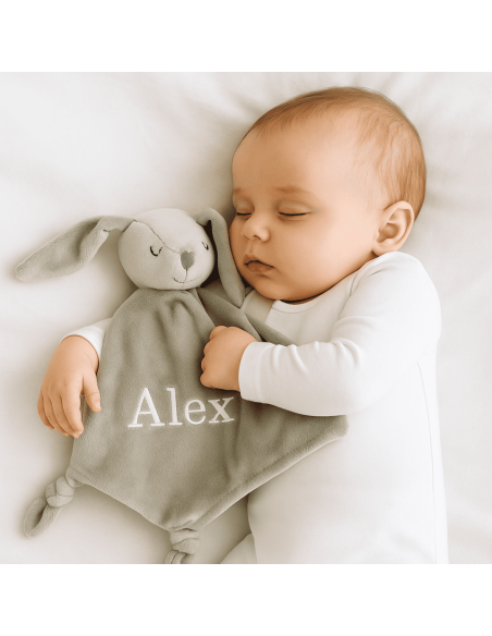 Lampe Veilleuse, Ours en Peluche, Pyjama, Doudou et Couverture Personnalisée | Coffret Naissance