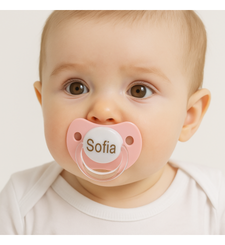 Set de Deux Sucettes, Attache-sucette et Bavoir Personnalisés | Coffret Bébé