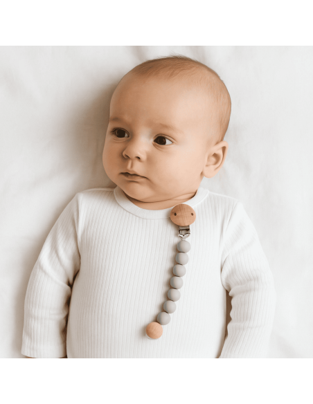 Tétine avec Attache en Silicone | Accessoire Sûr et Chic pour Bébé