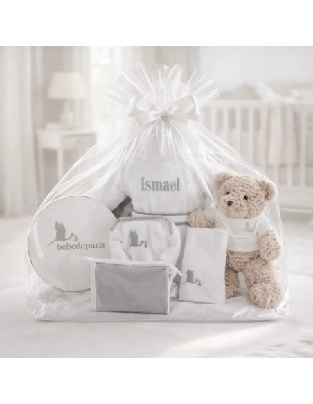 Coffret Bébé avec Peignoir Brodé | Cadeau Naissance Personnalisé – Bebedeparis.com
