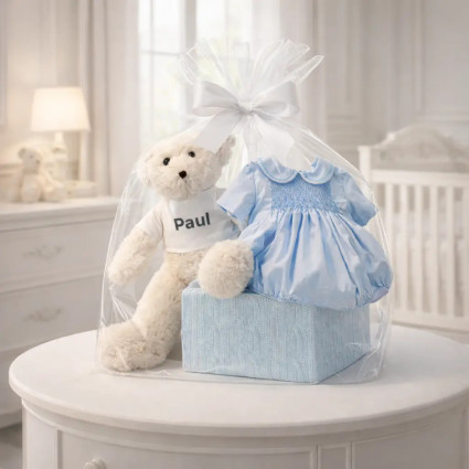 Grenouillère bébé en smocks nid d'abeille | Cadeau doux et élégant pour nouveau-né