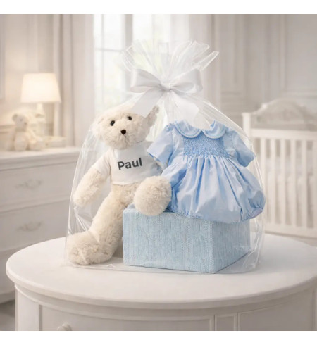 Grenouillère bébé en smocks nid d'abeille | Cadeau doux et élégant pour nouveau-né