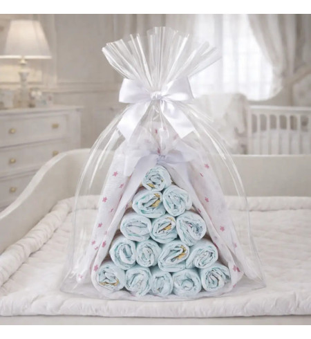 Bonbon de couches avec mousseline personnalisée | Cadeau original pour bébé