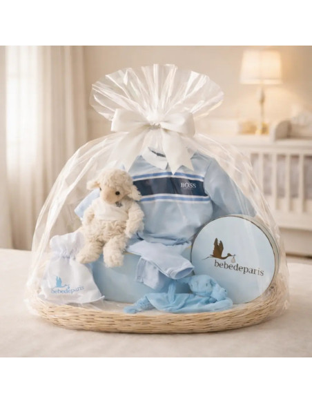 Coffret Bébé Hugo Boss Serenity Rayé | Cadeau Naissance Élégant – Bebedeparis.com