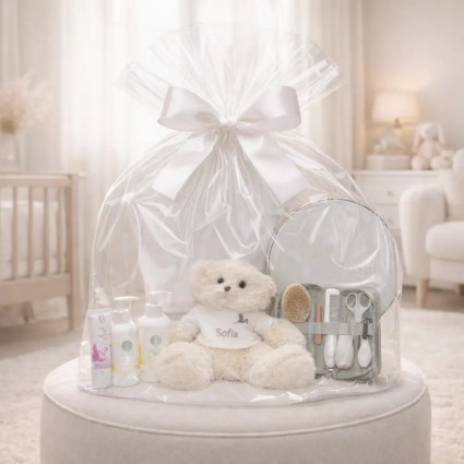 Coffret Cosmétique et Peignoir Personnalisé pour Bébé | Cadeau de Naissance Haut de Gamme
