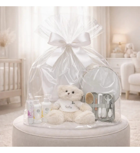 Coffret Cosmétique et Peignoir Personnalisé pour Bébé | Cadeau de Naissance Haut de Gamme