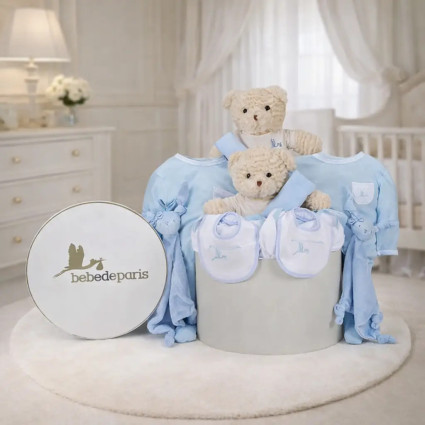 Coffret Bébé Classique pour Jumeaux | Cadeau de Naissance Élégant – Bebedeparis.com 2