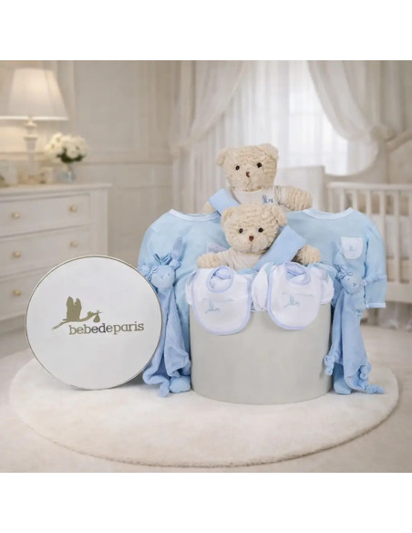 Coffret Bébé Classique pour Jumeaux | Cadeau de Naissance Élégant – Bebedeparis.com