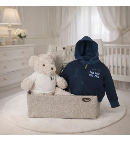 Coffret Bébé Hackett avec Sweat | Cadeau Moderne et Confortable – Bebedeparis.com