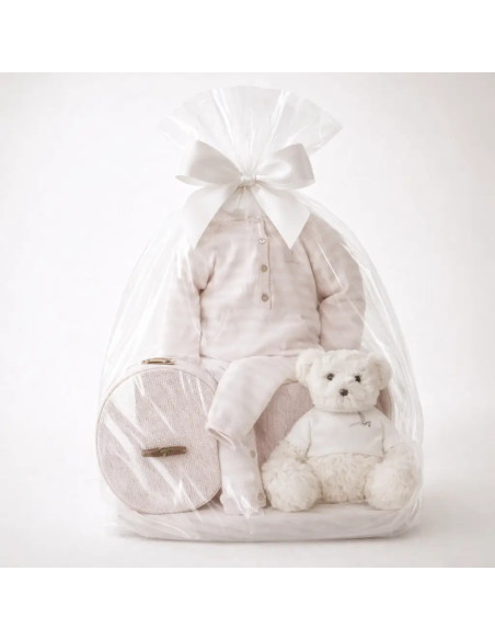 Coffret Bébé Rayé Happy | Cadeau Joyeux, Pratique et Personnalisé – Bebedeparis.com