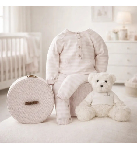 Coffret Bébé Rayé Happy | Cadeau Joyeux, Pratique et Personnalisé – Bebedeparis.com