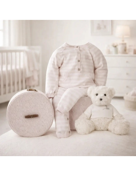 Coffret Bébé Rayé Happy | Cadeau Joyeux, Pratique et Personnalisé – Bebedeparis.com