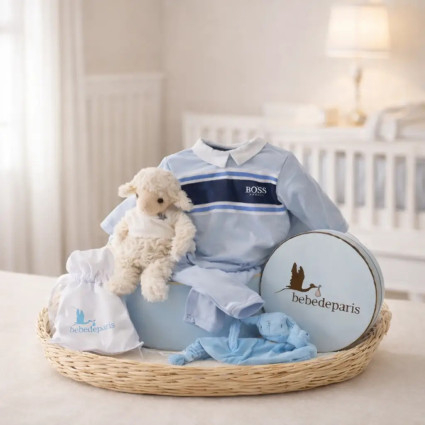 Coffret Bébé Hugo Boss Serenity Rayé | Cadeau Naissance Élégant – Bebedeparis.com 2